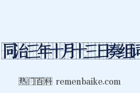 同治三年十月十三日奏组词是什么意思的图片